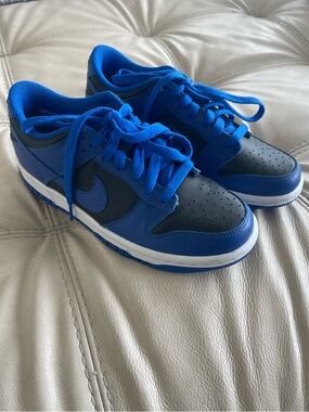 Nike Dunk Low-Top Sneakers in Royal Blue and Black